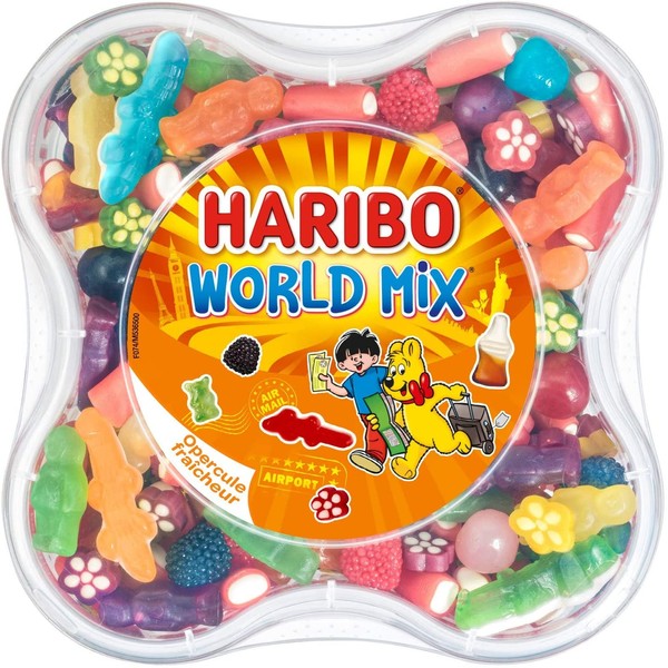 Haribo World Mix Resealable Plastic Container