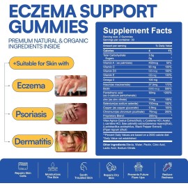 Power Grain Sugar Free Eczema Treatment Gummies - USA Made - 50+ Vitamins and Probiotics for