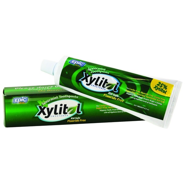 Epic Xyitol Spearmint Flavored Toothpaste, 4.9-Ounce (Pack of 3)