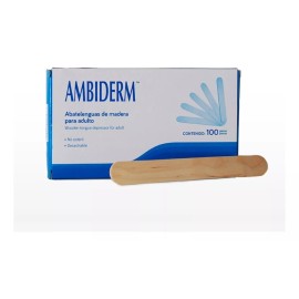 Ambiderm Abatelenguas De Madera 18x15 Cm Ambiderm
