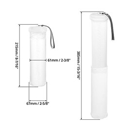 QWORK Extendable Artist Storage Tube - Durable Plastic, 2 Pack Adjustable Length 8.5" to 15", 2.4" Width, Translucent with Carrying Lanyard for Brushes, Pens & Watercolor Supplies