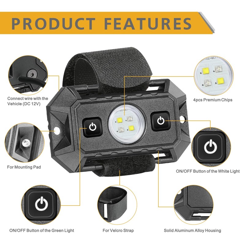 UTV Dome Light with Switch, Rfroad Lighting Universal Roll Bar