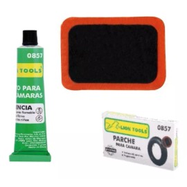 Lion Tools Parche Para Cámara De Bicicleta 48 Parches 1 Pegamento 0857