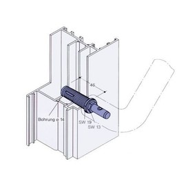 Hewi Mounting on one Side for Shock GIFF Ba 5.1 Door Thickness 50 mm Galvanised Steel