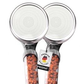 PRISMA Premium Shower Head Pack of 2 Hand Showers Water-Saving with Pressure Increase for More Water Pressure - Shower Head, Rain Shower and Massage Function