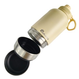 OUT 'N WILD Portable Dog Water Bottle & Bowl - All-in-One Travel Accessories Pet Food & Liquids for Car, Hiking, Camping - Leak-Proof, Double Walled, Insulated - 32 oz, 2 Dog Bowls