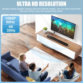 OBEST 4K Wireless Display Dongle, Wireless Smart Media Player Streaming, 2.4G & 5G HDMI Wireless Dongle for Miracast/iOS/Mac OS/Airplay/Android/Windows/Tablet/Laptop