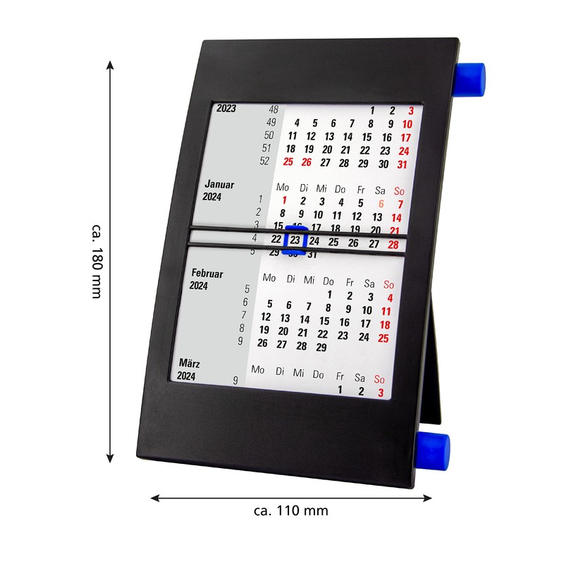 Truento 3-Month Desk Calendar for 2 Years (2024 & 2025)