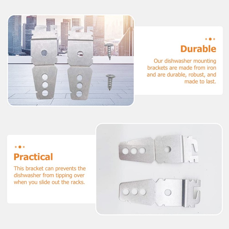 TEHAUX 2pcs Dishwasher Stand Dishwasher Clips Dishwasher Bracket Mounting Granite