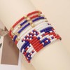 GIKILEE 4th of July Beaded Bracelets Independence Day Patriotic Stackable
