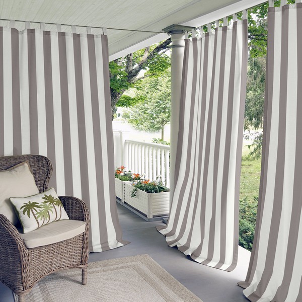 Elrene Home Fashions Highland Cabana Stripe Indoor/Outdoor Adhesive Loop Fastener