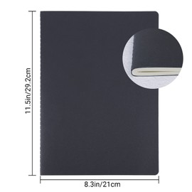 Yarotm Notepad A4 Dotted - Pack of 3 Dotted Diary 21 x 29.2 cm - 100 GSM Paper Dotted 5 mm Notepad A4 80 Pages Notebook A4 for Travel - Writing Pad Travel Diary Black