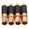 4Pcs RCA Sound Plug Carbon Fiber Gold Plated Oxidation Resistance