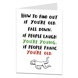 LimaLima Funny Birthday Card For Men I Women. How To Find Out If Your Old Joke. Perfect For Mum Dad 50th 60th 70th