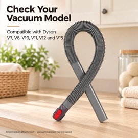 Flexible Dryer Lint Cleaning Hose for Dyson V7 V8 V10 V11 V12 V15 – Vacuum Attachment for Narrow Dryer Spaces
