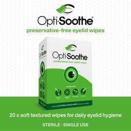 Opti-Soothe Preservative-Free Eyelid Wipes - Moist Towelette For Daily Eyelid Cleaning. Preservative-free. Soothing, Moisturising, Natural Ingredients