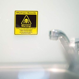 getDigital Dihydrogen Monoxide H2O Sticker - Chemistry Geek Sticker with DHMO Water Warning Label - 9.7 x 9.7 cm