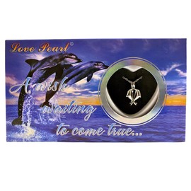 Love Wish Pearl Necklace Set with Stainless Steel Chain 16" (Dolphin)