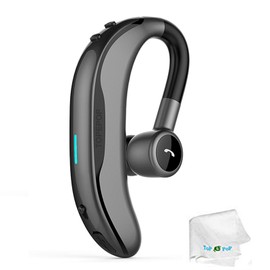 Wireless Headset Wireless Headphone Handsfree Call Earpiece Noise Cancelling Earbud Long Standby Time Earphone Compatible with Smart Cell Phones Trucker Car Driver Business Office Men Women (Grey)