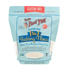 Bob's Red Mill Gluten Free 1 to 1 Baking Flour, 44oz (Pack of 1) - Non GMO, Vegan, Kosher