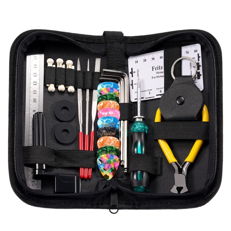 31Pcs Guitar Tool Kit, POGOLAB Guitar Repair Kit, Luthier Tools,