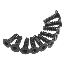 Axial AXA465 Hex Socket Tap Flat Head Screws (10-Piece), M3x10mm, Black