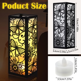 Glooglitter 10 Pcs Table Centerpieces Boxes Butterfly and Flower Table Lanterns for Centerpieces with LED Candles for Birthday Wedding Patio Front Porch Party Spring Decorations