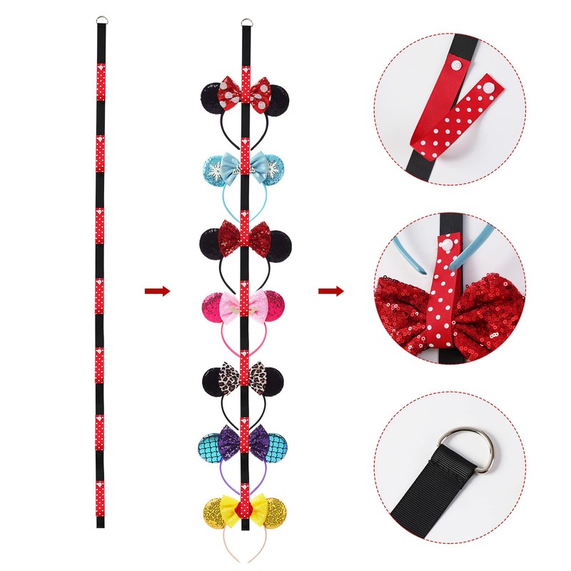 Fancheer 3Pcs Mouse Ears Headband Holder Hair Accessories Storage Headpiece
