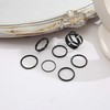 Black Knuckle Rings Set for Women Trendy Stackable Rings Cute