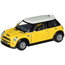 KiNSMART Mini Cooper S 5inch 1:28 Scale Die Cast Metal Model Toy Cars Yellow