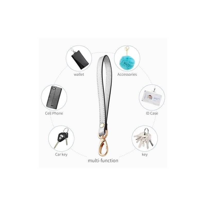 Hamdecro Wristlet Strap, Genuine Leather Wrist Lanyard Hand Strap Replacement