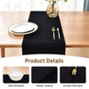 Farmhouse Rustic Table Runner Black Faux Linen Double Layer Table