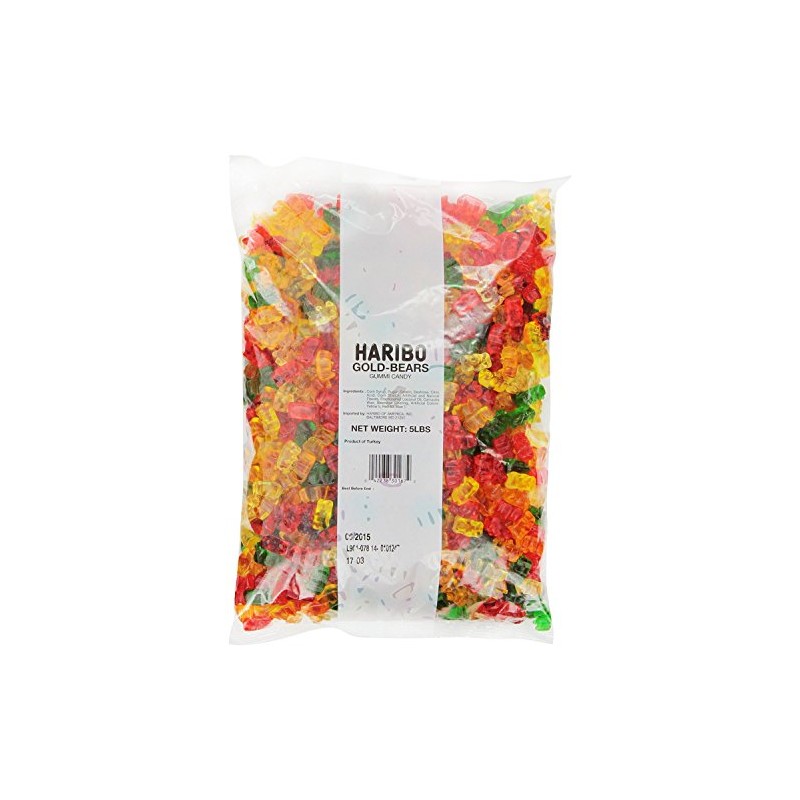Haribo Gummi Candy Gold-Bears (5-Pound Bag 3 Count)
