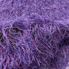 Fashion Fabrics LLC Purple Metallic Faux Ostrich Feather Lace Apparel Costume Fabric - Sold by The Yard - 54"