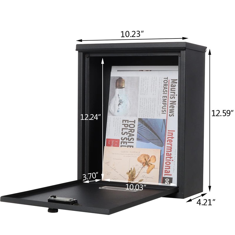 Mailbox with Combination Lock, Lovndi Wall Mounted Locking Mailboxes, Medium