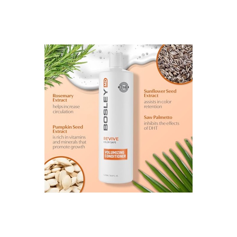 Bosley Bos Revive Volumizing Conditioner for Color Treated Hair, 33.8