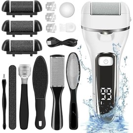 Electric Foot Callus Remover Kit 18 Pieces for Feet Electric Foot Filer Dead  Remover for Feet Callous Remover Tool Electric Pedi Electric Foot File Kit Luxurious (White) - Color: black
