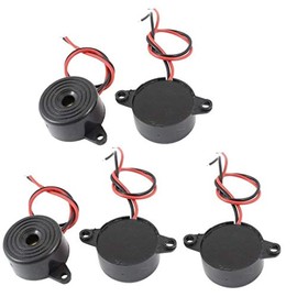 DollaTek 5Pcs DC3-24V Wire Leads Industrial Audio Piezo Electronic Alarm Buzzer