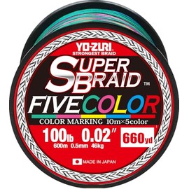 Yo-Zuri Superbraid 660 yd Floating Braid, 5-Color, 100 lb