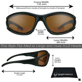 Bikershades Bifocal Safety Motorcycle Sunglasses Z87 +2.00 High Definition Blue Blocking Lenses.