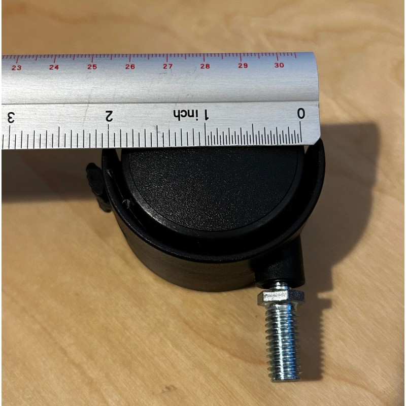 Furniture Caster 2" Diameter Wheel 3/8" Threaded Stem Swivel Locking