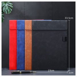 Costowns Leather Binder Clipboard, A4, Clip File Thick, Hand PU Leather, Pen Holder Included, Document Contract Folder, Holds 20 Sheets of A4 Document Paper, Office Supplies, Entry Present, Gift Ct-30