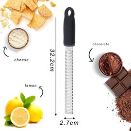 Set of 2 Cheese Grater, Lemon Grater, Nutmeg Grater, Ginger Grater, Stainless Steel Kitchen Grater with Protective Cover, Cleaning Brush, Dishwasher Safe (Small)