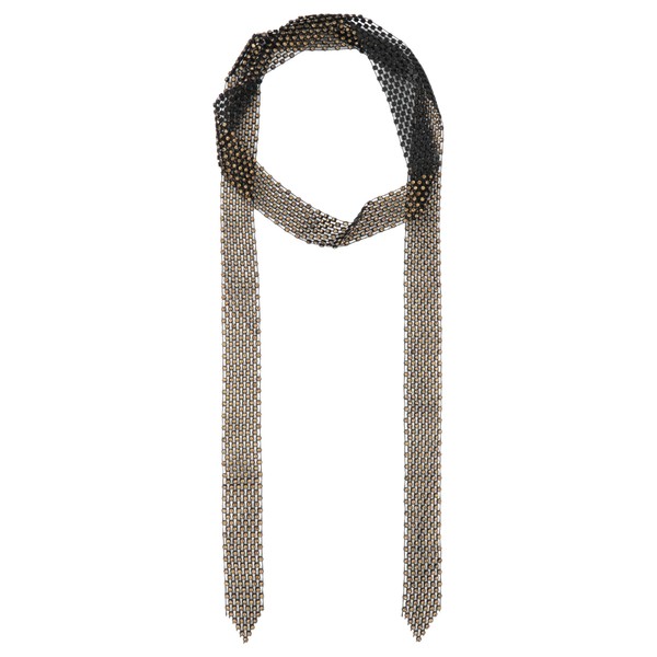 Aisi Women Glitter Sparkle Metal Sequins Neck Tie Scarf Thin