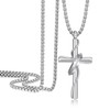 RepaTime Men Silver Cross Necklace, Stainless Steel Necklace Christian Cross