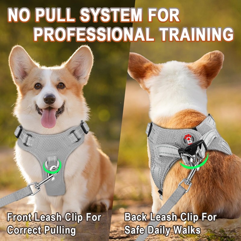 BARKBAY Dog Harness, Reflective Adjustable No Pull Harness, Breathable Soft,