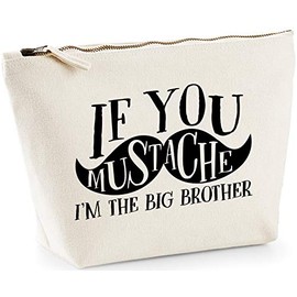 Hippowarehouse If You Moustache I'm The Big Brother printed make up cosmetic wash bag 18x19x9cm