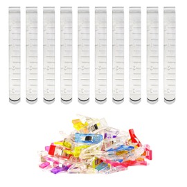 60 Pieces Sewing Clips Kit, Stainless Steel Hemming Clips Measurement Ruler, Plastic Quilting Clips, and Metal Hem Marker Tool for Fabric, Quilting, Pinning, and Marking Accessories