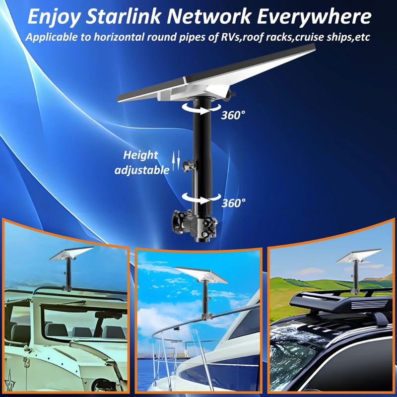 Starlink Mini RV Ladder Mount - RV, Camper, Yacht, Pole,