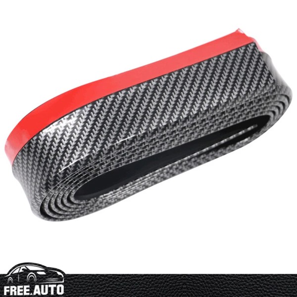 FREE-AUTO802 Universal Fitment Carbon Fiber Look Adhesive Strips Front Bumper